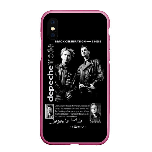 Чехол iPhone XS Max матовый Depeche Mode Black Celebration 1986 / 3D-Малиновый – фото 1