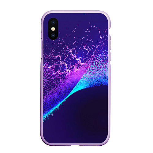 Чехол iPhone XS Max матовый Неоновые краски всплеск / 3D-Сиреневый – фото 1