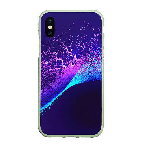 Чехол iPhone XS Max матовый Неоновые краски всплеск / 3D-Салатовый – фото 1