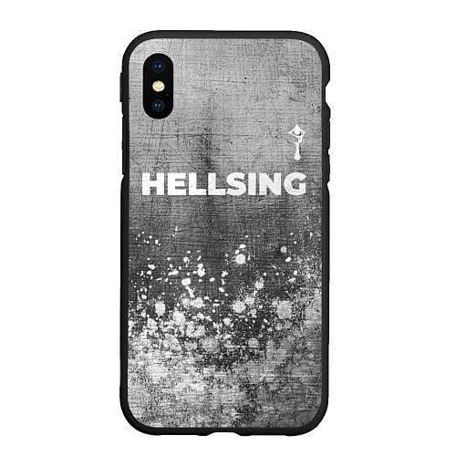 Чехол iPhone XS Max матовый Hellsing - grey gradient посередине / 3D-Черный – фото 1