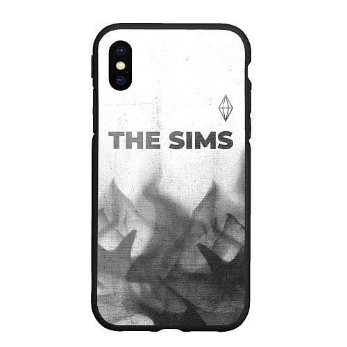 Чехол iPhone XS Max матовый The Sims - white gradient посередине / 3D-Черный – фото 1