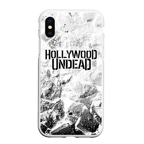 Чехол iPhone XS Max матовый Hollywood Undead white graphite / 3D-Белый – фото 1