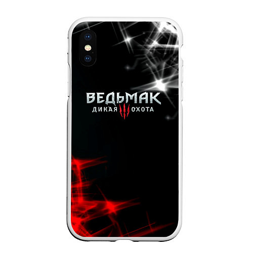 Чехол iPhone XS Max матовый Ведьмак дым / 3D-Белый – фото 1