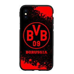 Чехол iPhone XS Max матовый Borussia - red gradient