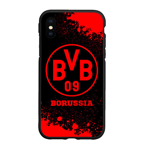 Чехол iPhone XS Max матовый Borussia - red gradient / 3D-Черный – фото 1