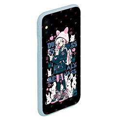 Чехол iPhone XS Max матовый Chiaki Nanami Neko, цвет: 3D-голубой — фото 2