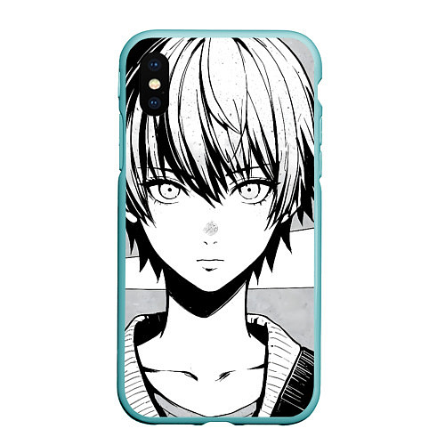 Чехол iPhone XS Max матовый A boy manga / 3D-Мятный – фото 1