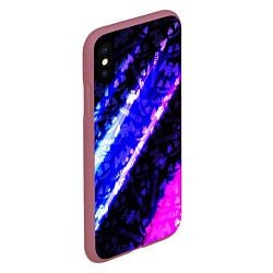 Чехол iPhone XS Max матовый Marshmello neon steel, цвет: 3D-малиновый — фото 2