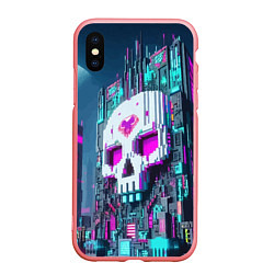 Чехол iPhone XS Max матовый Skull Minecraft - ai art fantasy