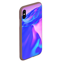 Чехол iPhone XS Max матовый Неоновая текстура абстракция, цвет: 3D-коричневый — фото 2