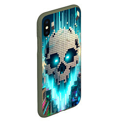 Чехол iPhone XS Max матовый Minecraft skull - ai art fantasy, цвет: 3D-темно-зеленый — фото 2