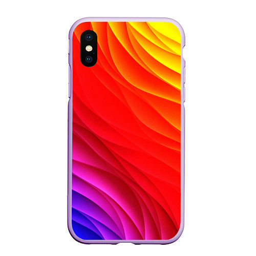 Чехол iPhone XS Max матовый Абстрактные волны текстура / 3D-Сиреневый – фото 1