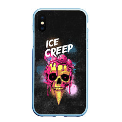 Чехол iPhone XS Max матовый Ice creep - рожок мороженого черепа