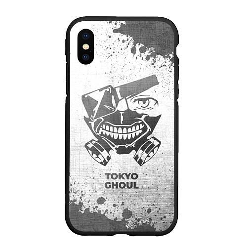 Чехол iPhone XS Max матовый Tokyo Ghoul - white gradient / 3D-Черный – фото 1