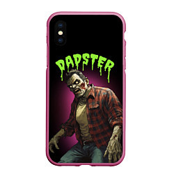 Чехол iPhone XS Max матовый Dadster - zombie - на хэллоуин, цвет: 3D-малиновый