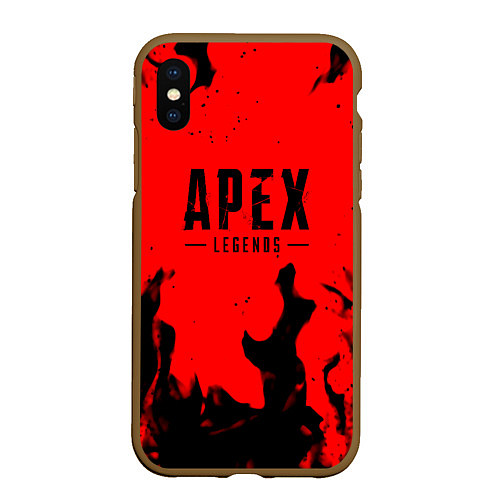 Чехол iPhone XS Max матовый Apex legends fire steel / 3D-Коричневый – фото 1