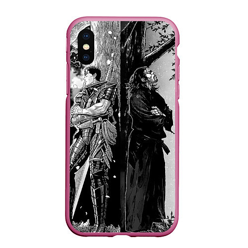 Чехол iPhone XS Max матовый Berserk and Miyamoto Musashi / 3D-Малиновый – фото 1