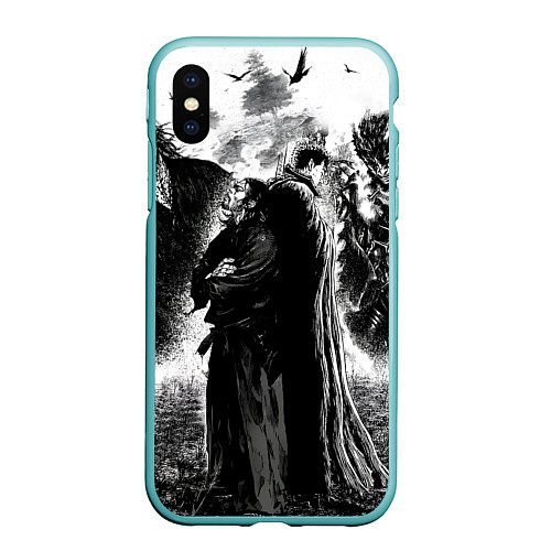 Чехол iPhone XS Max матовый Musashi Miyamoto And Berserk / 3D-Мятный – фото 1