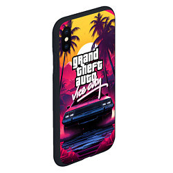 Чехол iPhone XS Max матовый Grand Theft Auto VI - автомобиль на закате, цвет: 3D-черный — фото 2