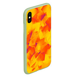 Чехол iPhone XS Max матовый Желтый калейдоскоп, цвет: 3D-салатовый — фото 2