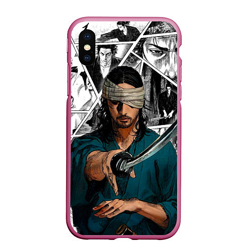 Чехол iPhone XS Max матовый Musashi Miyamoto / 3D-Малиновый – фото 1