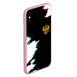 Чехол iPhone XS Max матовый Герб глитч краски, цвет: 3D-розовый — фото 2