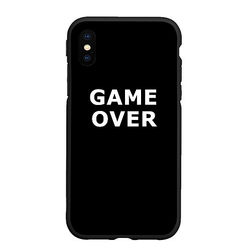 Чехол iPhone XS Max матовый Game over white logo / 3D-Черный – фото 1