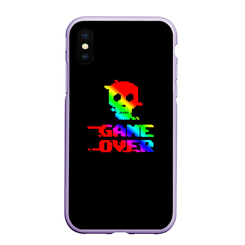 Чехол iPhone XS Max матовый Game over gradient / 3D-Светло-сиреневый – фото 1