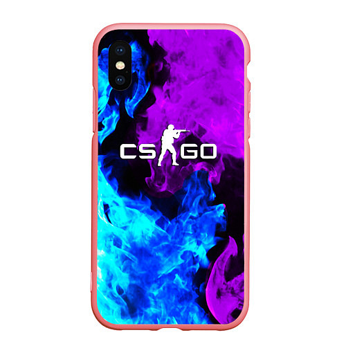 Чехол iPhone XS Max матовый CSGO neon flame / 3D-Баблгам – фото 1