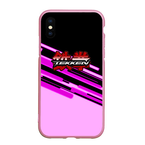 Чехол iPhone XS Max матовый Tekken pink line / 3D-Розовый – фото 1