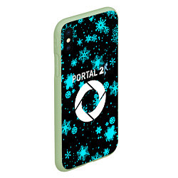 Чехол iPhone XS Max матовый Portal winter, цвет: 3D-салатовый — фото 2