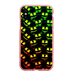 Чехол iPhone XS Max матовый Marshmello кислотный, цвет: 3D-баблгам