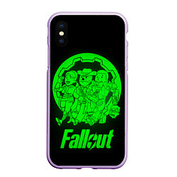 Чехол iPhone XS Max матовый Fallout - movie heroes, цвет: 3D-сиреневый