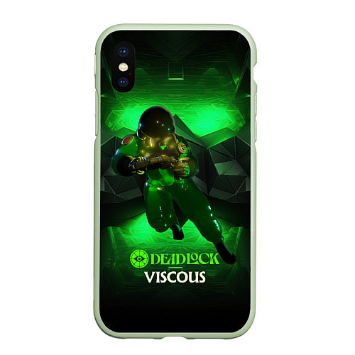 Чехол iPhone XS Max матовый Deadlock Viscous / 3D-Салатовый – фото 1