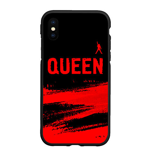 Чехол iPhone XS Max матовый Queen - red gradient посередине / 3D-Черный – фото 1