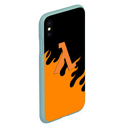 Чехол iPhone XS Max матовый Half life orange fire, цвет: 3D-мятный — фото 2