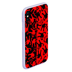 Чехол iPhone XS Max матовый ЪУЪ съука mem pattern, цвет: 3D-светло-сиреневый — фото 2