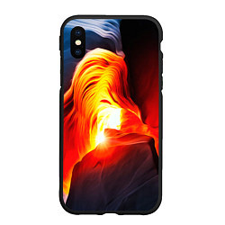 Чехол iPhone XS Max матовый Абстракция разлом, цвет: 3D-черный