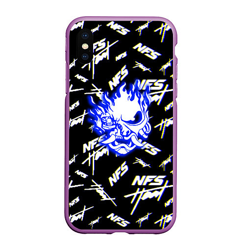 Чехол iPhone XS Max матовый NFS samurai logo / 3D-Фиолетовый – фото 1