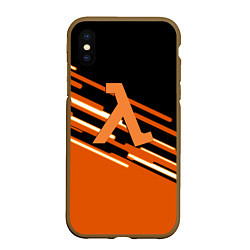 Чехол iPhone XS Max матовый Half life полосы