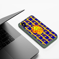 Чехол iPhone XS Max матовый Samurai logo patten japan, цвет: 3D-темно-зеленый — фото 2