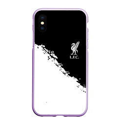 Чехол iPhone XS Max матовый Liverpool fc белые краски, цвет: 3D-сиреневый