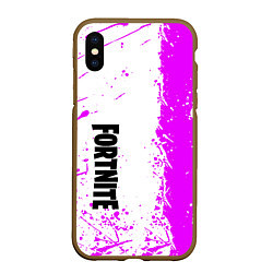 Чехол iPhone XS Max матовый Fortnite pink color, цвет: 3D-коричневый