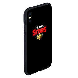 Чехол iPhone XS Max матовый Brawl stars logo red, цвет: 3D-черный — фото 2