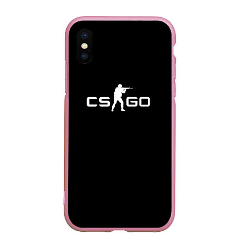 Чехол iPhone XS Max матовый CSGO logo / 3D-Розовый – фото 1