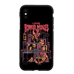 Чехол iPhone XS Max матовый Love horror movies, цвет: 3D-черный