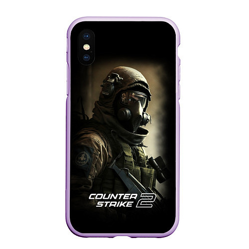 Чехол iPhone XS Max матовый Counter strike 2 спецназ / 3D-Сиреневый – фото 1