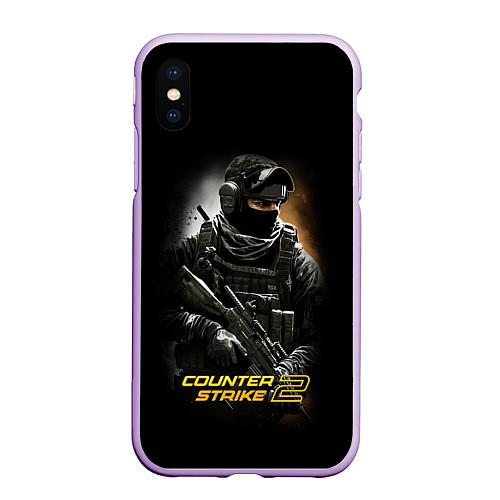 Чехол iPhone XS Max матовый Counter strike спецназовец / 3D-Сиреневый – фото 1