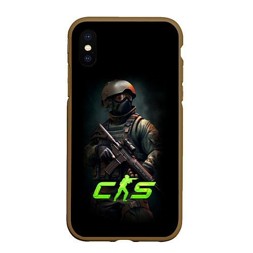 Чехол iPhone XS Max матовый CS counter terrorist / 3D-Коричневый – фото 1