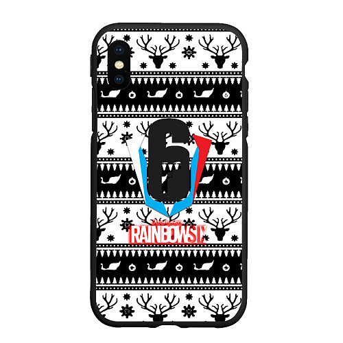 Чехол iPhone XS Max матовый Rainbow six winter pattern / 3D-Черный – фото 1